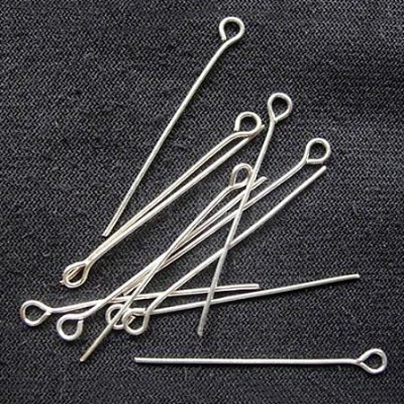 Silver Color Plated Brass Eye Pin Jewery Making Findings X-EPC3.0cm-S-1