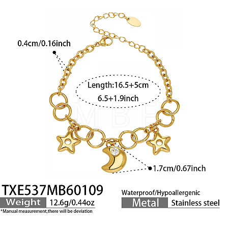 316L Surgical Stainless Steel Charm Bracelets for Women WGEC730-04-1