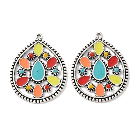 Bohemia Tibetan Style Alloy & Enamel & Acrylic Pendants LS-FIND-T074-02AS-1