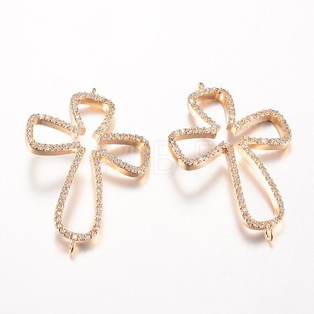 Brass Micro Pave Cubic Zirconia Links ZIRC-Q002-48KC-1