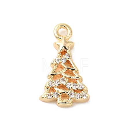Brass Micro Pave Cubic Zirconia Charms KK-P278-07G-1