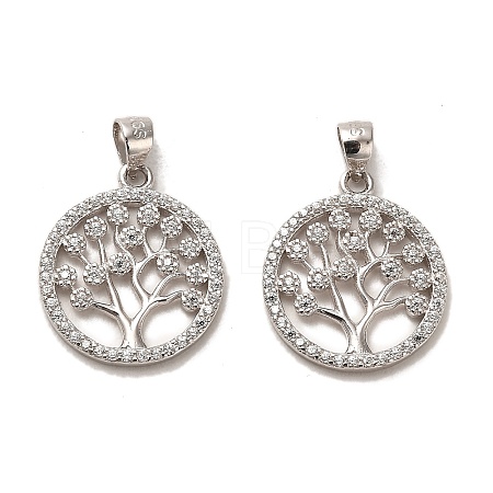 Rhodium Plated 925 Sterling Silver Pendant STER-H110-17P-1