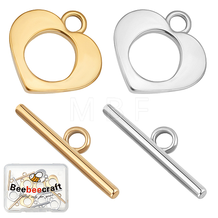 10 Sets 2 Colors 304 Stainless Steel Toggle Clasps STAS-BBC0006-81-1