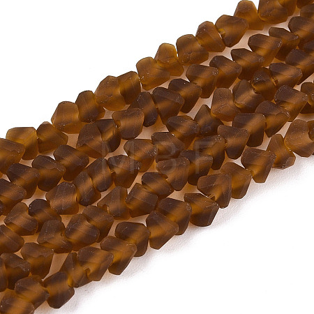 Frosted Transparent Glass Beads Strands GLAA-N016-4mm-01-1