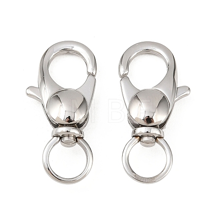 Tarnish Resistant 304 Stainless Steel Swivel Lobster Claw Clasps X-STAS-R065-10-1