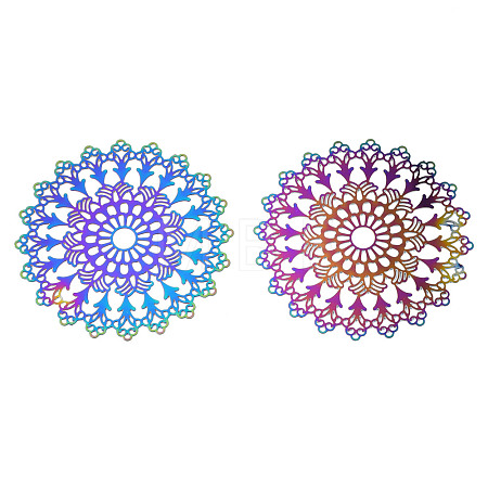 Ion Plating(IP) 201 Stainless Steel Filigree Pendants STAS-S118-068-1