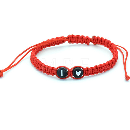 Resin Beads Braided Bead Bracelets FS-WG108B7-09-1