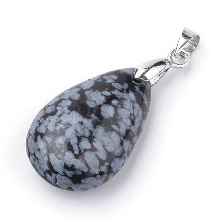 Natural Snowflake Obsidian Pendants G-S243-04-1