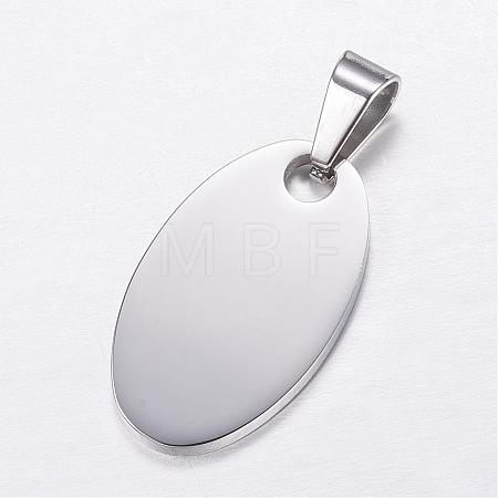 Tarnish Resistant 304 Stainless Steel Stamping Blank Tag Pendants STAS-P055-03P-1