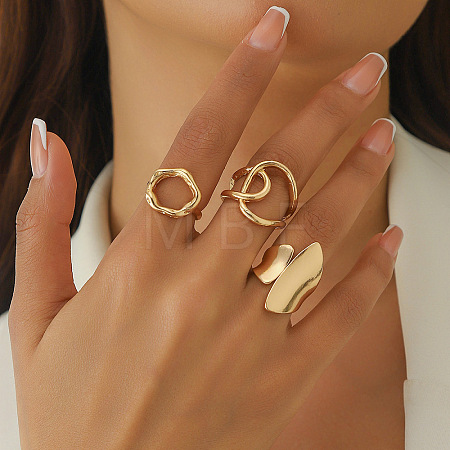 Alloy Open Cuff Rings Sets for Women WH4778-15-1