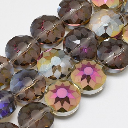 Electroplate Glass Beads Strands EGLA-Q084-12mm-01-1