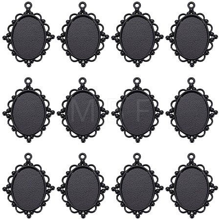 24Pcs Oval Alloy Pendants Cabochon Settings FIND-SC0009-95-1