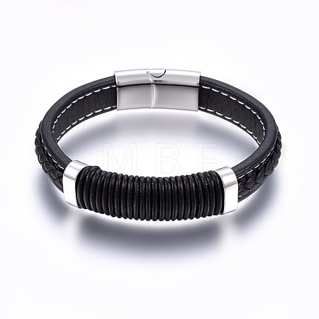 Leather Cord Bracelets BJEW-E345-09P-1