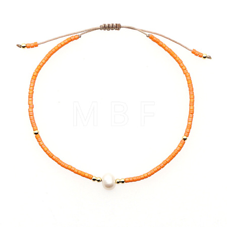 Adjustable Glass Seed Bead Braided Bead Bracelets for Women VT9382-11-1