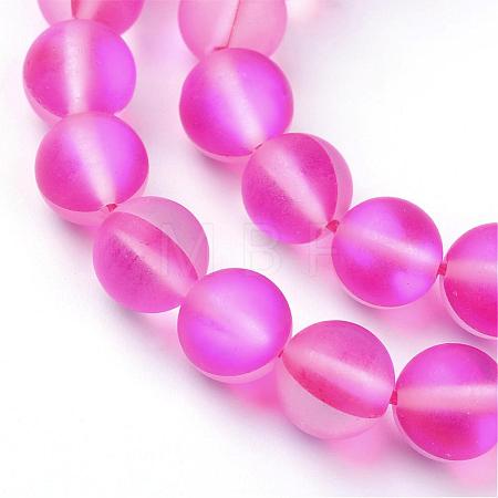 Synthetic Moonstone Beads Strands G-R375-8mm-A01-1
