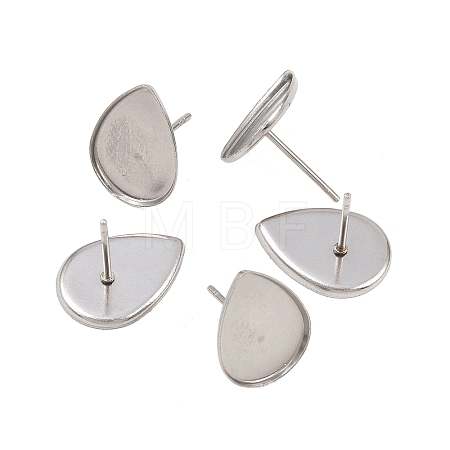 Tarnish Resistant Earring Cabochon Settings 304 Stainless Steel Ear Studs Blank Settings LS-STAS-Q170-13-1