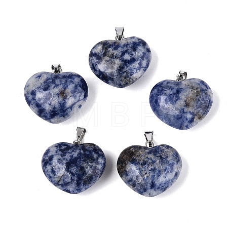 Natural Blue Spot Jasper Pendants G-N362-05P-08-1