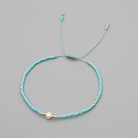 Adjustable Glass Seed Bead Braided Bead Bracelets for Women VT9382-25-1