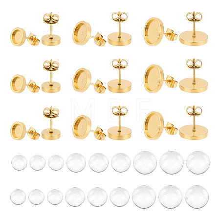 DIY Blank Dome Stud Earring Making Kit DIY-UN0005-16-1