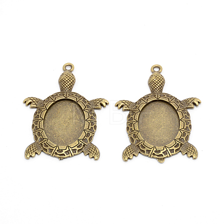 Alloy Pendant Cabochons Settings PALLOY-WH0079-89AB-RS-1