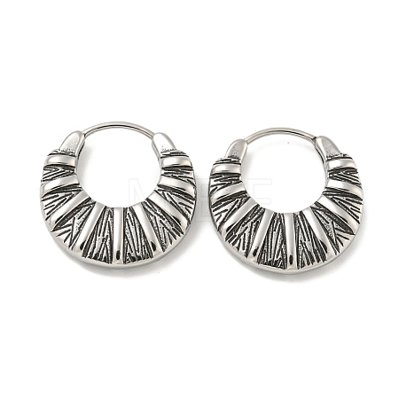 316 Surgical Stainless Steel Hoop Earrings EJEW-D096-10A-AS-1