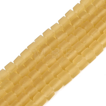 Transparent Frosted Glass Beads Strands GLAA-N072-01A-A03-1