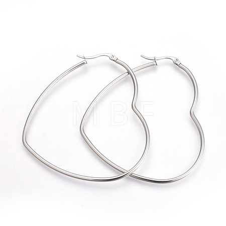 Tarnish Resistant 201 Stainless Steel Hoop Earrings EJEW-A052-09A-1