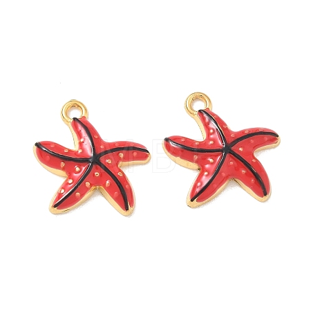 304 Stainless Steel Enamel Pendants STAS-Q119-08G-07-1