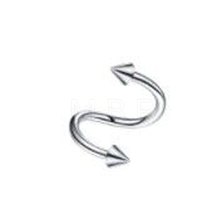 316L Surgical Stainless Steel Spiral Lip Rings with Spikes for Woman Men WGF7124-12-1