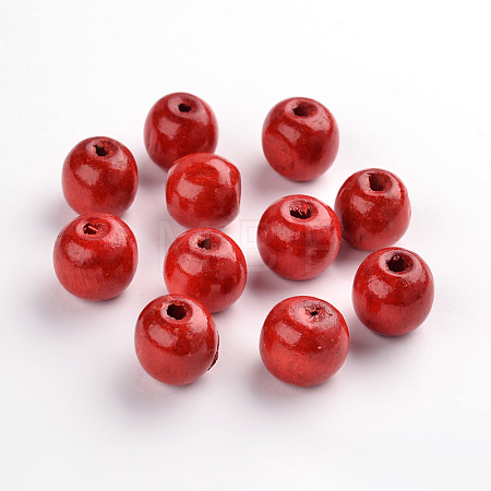 Dyed Natural Wood Beads TB095Y-1-1