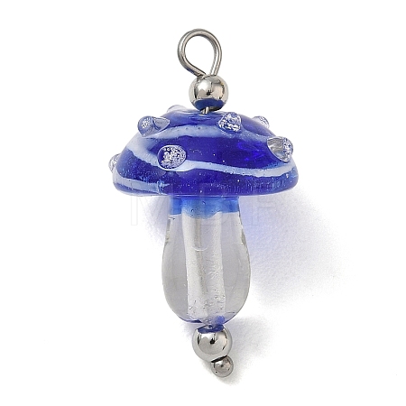 304 Stainless Steel with Handmade Bumpy Lampwork Pendants LA-CBA4231-01C-P-1