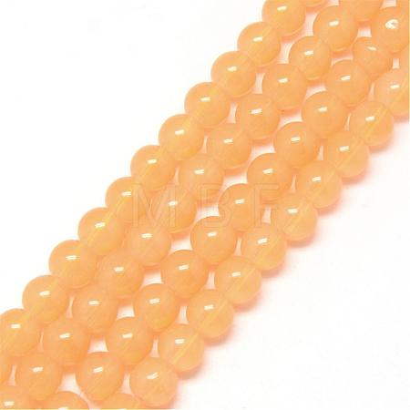 Baking Paint Glass Beads Strands DGLA-Q023-6mm-DB47-1