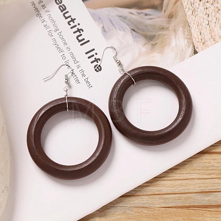 Alloy Wood Dangle Earrings FS-WG9E4F8-11-1