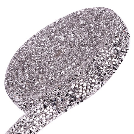 Glitter Resin Hotfix Rhinestone(Hot Melt Adhesive On The Back) DIY-WH0157-43F-04-1