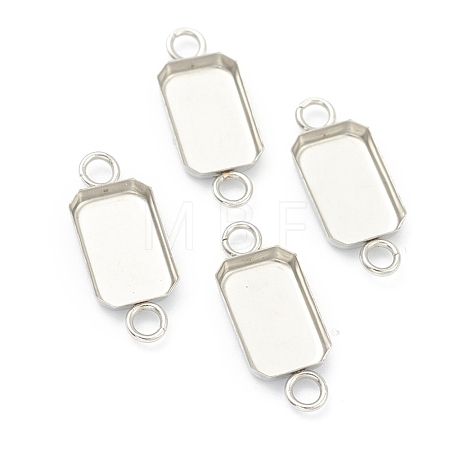 Tarnish Resistant 201 Stainless Steel Cabochon Connector Settings STAS-H143-23P-1