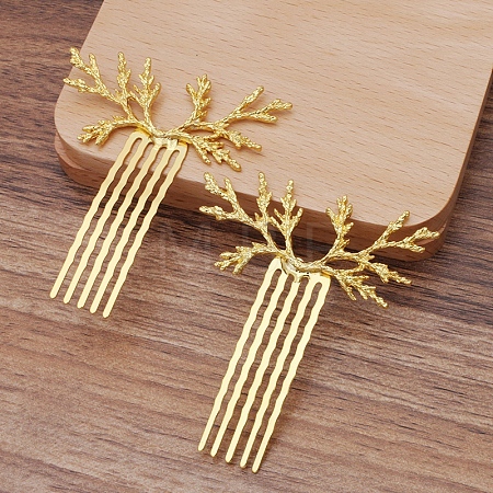 Alloy Hair Comb Findings OHAR-PW0001-424G-1