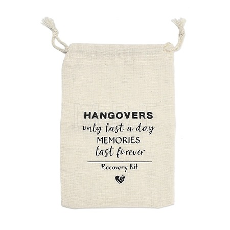 Cloth Hangover Kit Party Favor Drawstring Bags ABAG-A012-05A-03-1