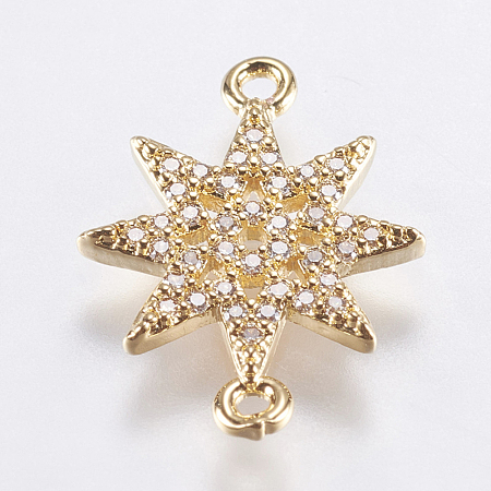 Brass Micro Pave Cubic Zirconia Links KK-F737-32G-RS-1