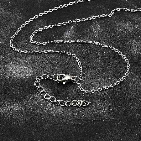 Non-Tarnish 304 Stainless Steel Cable Chain Necklace X-STAS-T040-PJ204-70-1