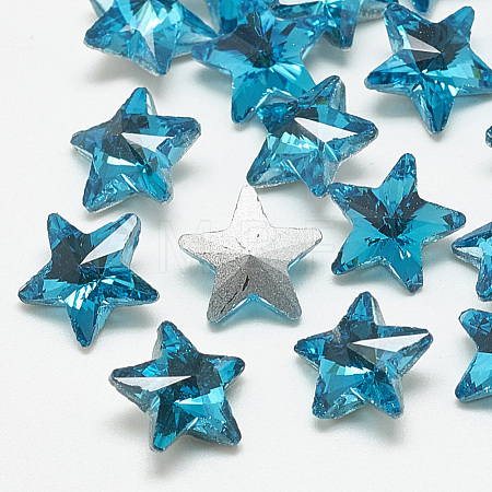 Pointed Back Glass Rhinestone Cabochons RGLA-T085-10mm-12-1