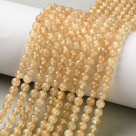 Natural Yellow Garnet Beads Strands G-Z129-C01-5mm-02-1