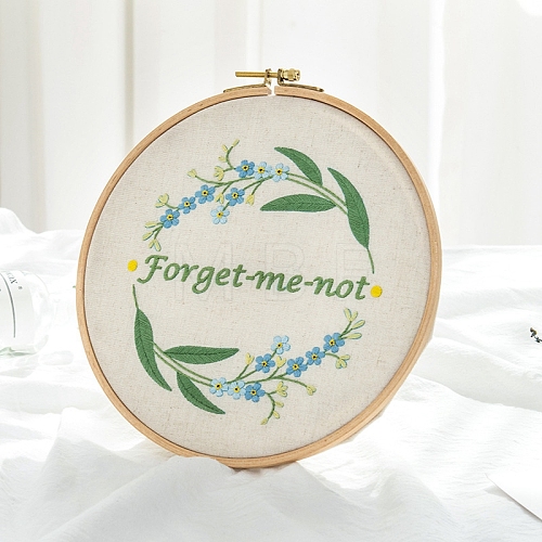 Word Forget me Not DIY Embroidery Starter Kits PW-WG23508-01-1