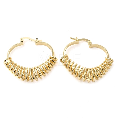 Rack Plating Brass Wire Wrap Heart Hoop Earrings EJEW-M225-07G-1