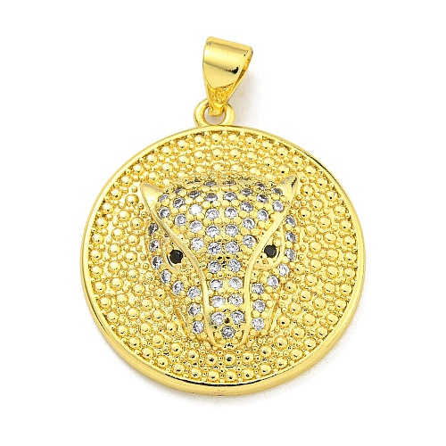 Brass Micro Pave Cubic Zirconia Pendants KK-K354-11A-G-1