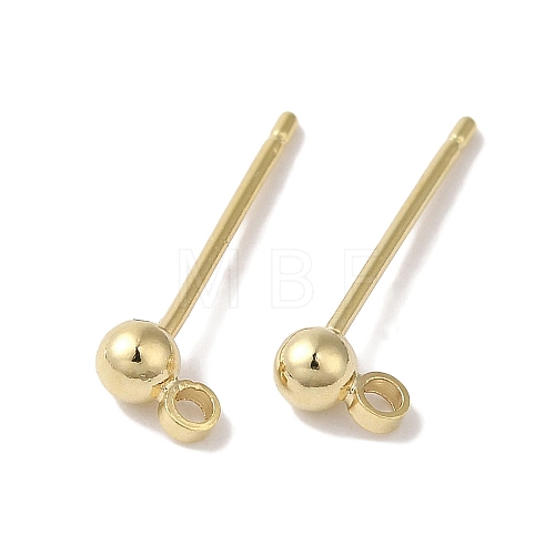 Brass Studs Earrings Finding KK-K383-03A-G-1