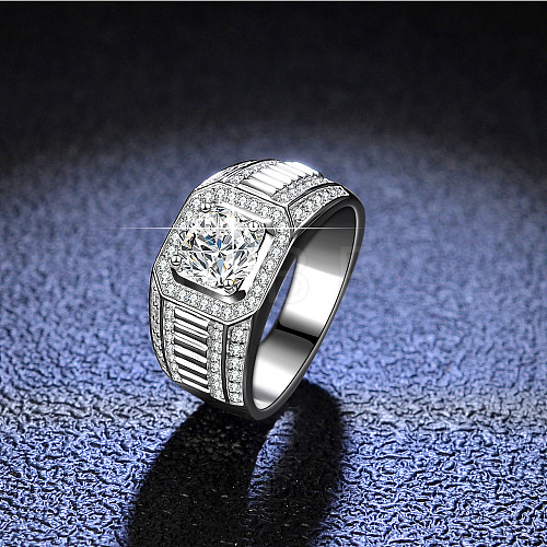 Rhodium Plated 925 Sterling Silver Micro Pave Cubic Zirconia Finger Rings WGBE16F-16-1