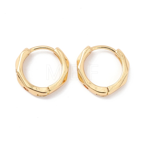 Real 18K Gold Plated Cubic Zirconia Huggie Hoop Earrings for Girl Women EJEW-I260-03G-NR-1