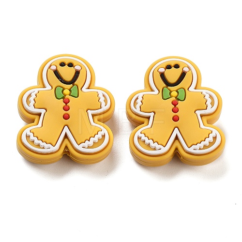 Christmas Gingerbread Man Silicone Beads SIL-U005-01B-1