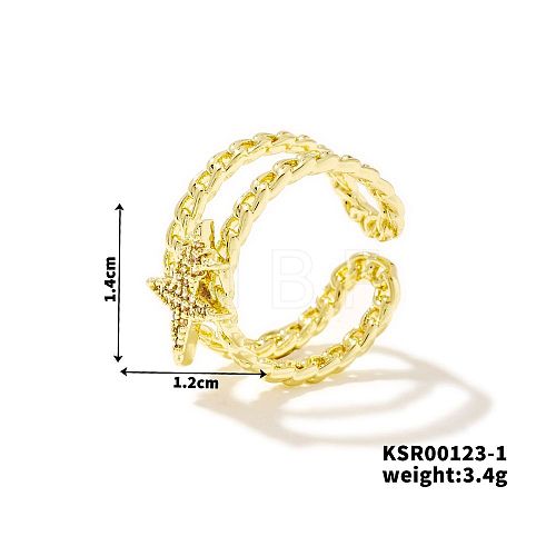 Chic Geometric Brass Ring YF4313-1-1