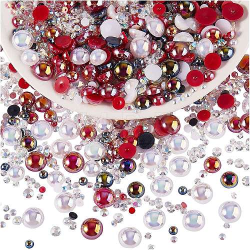 60g Resin patch multi size mixed pearl patch DIY jewelry accessories(2 bags) JX586G-1